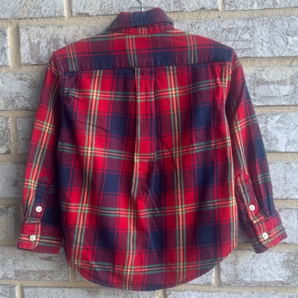 Ralph Lauren Long Sleeve 100% Cotton Button Up Plaid Shirt Boy's Size 2T - Picture 2 of 8